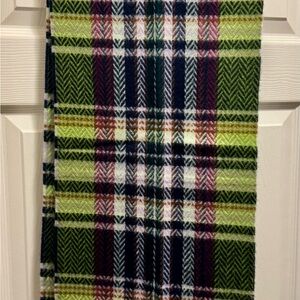 Two (2) Elegant 100% multi color Cashmere Plaid Scarfs.